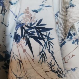 ANTONIO MELANI Cream Skirt with Blue and Tan Floral Accents